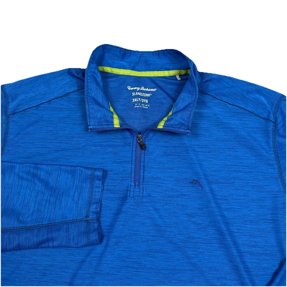 Tommy Bahama Pullover Mens 3XLT Blue‎ Performance IslandZone 1/4 Zip Golf